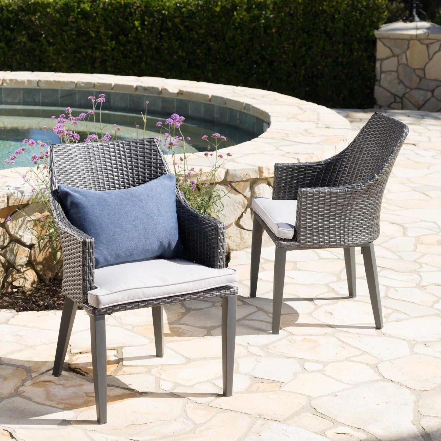 Hillhurst Outdoor Chair Set of 2 with Weather Resistant Cushions