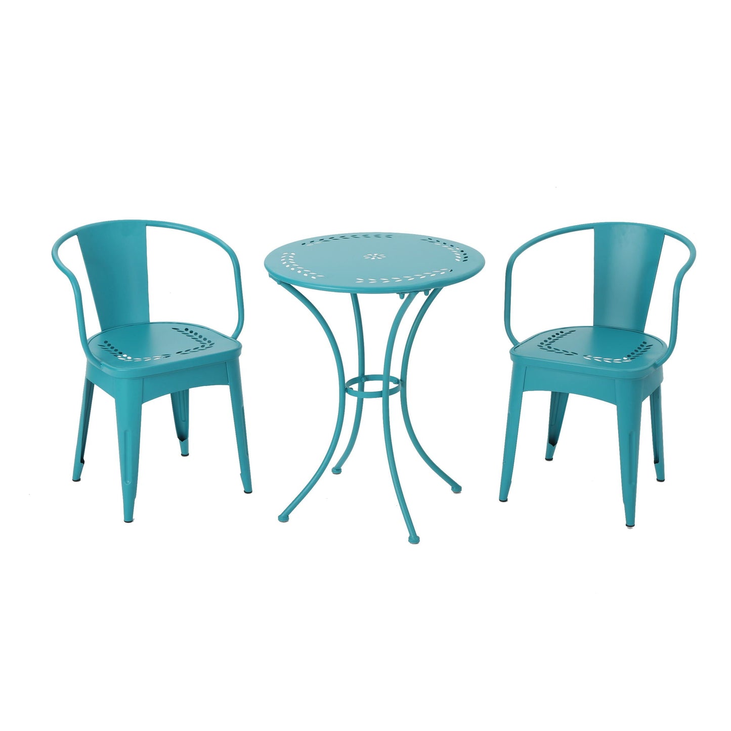 Lourdes 3 Piece Metal Outdoor Set - Teal