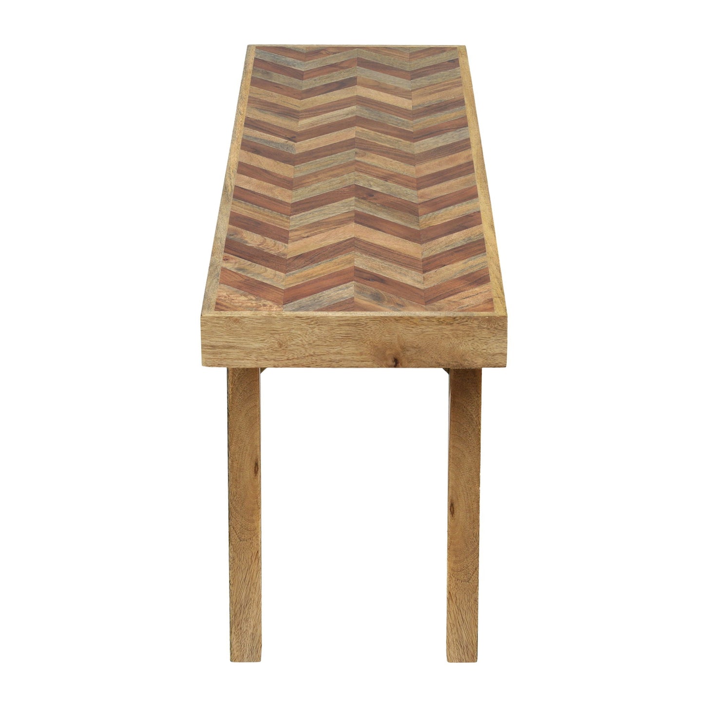 Artisan Handcrafted Mango Wood Bench Rustic Boho Style - Natural