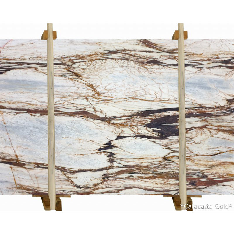 Calacatta Gold White Bookmatching Marble Slabs Polished - Full Truckload