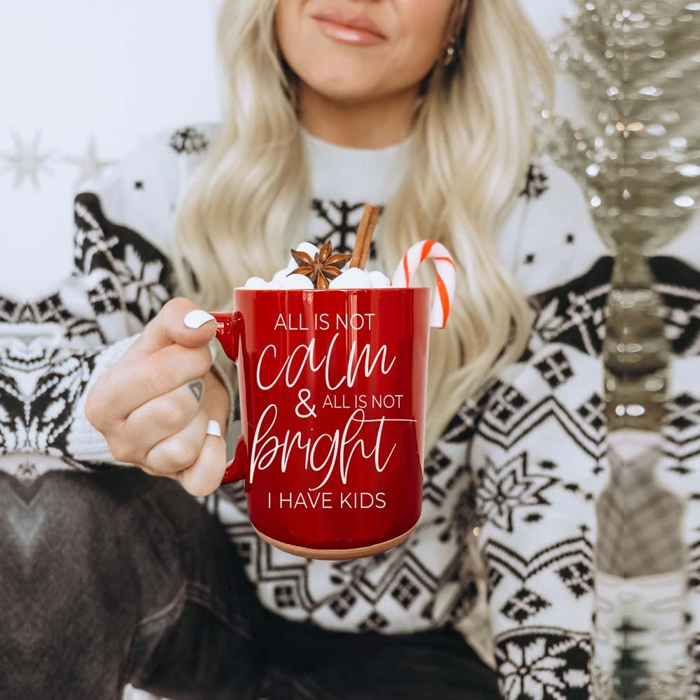 Christmas Ceramic Coffee Mug Double-Sided Snarky Holiday Gift Funny Santa Mug