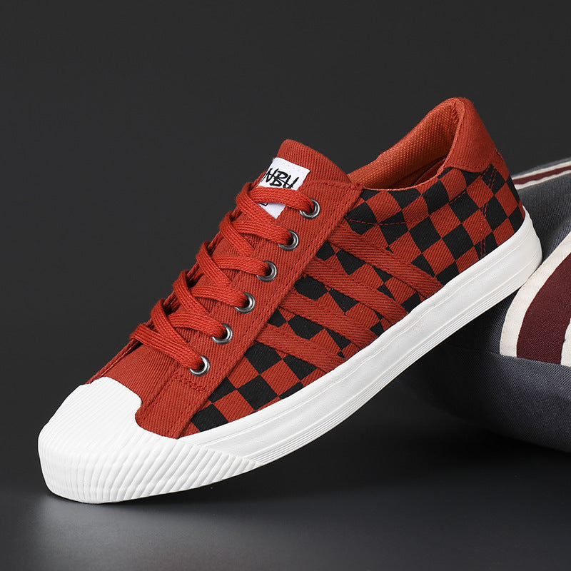 Canvas shoes casual shoes breathable one foot fashion low top shoes lace up board shoes