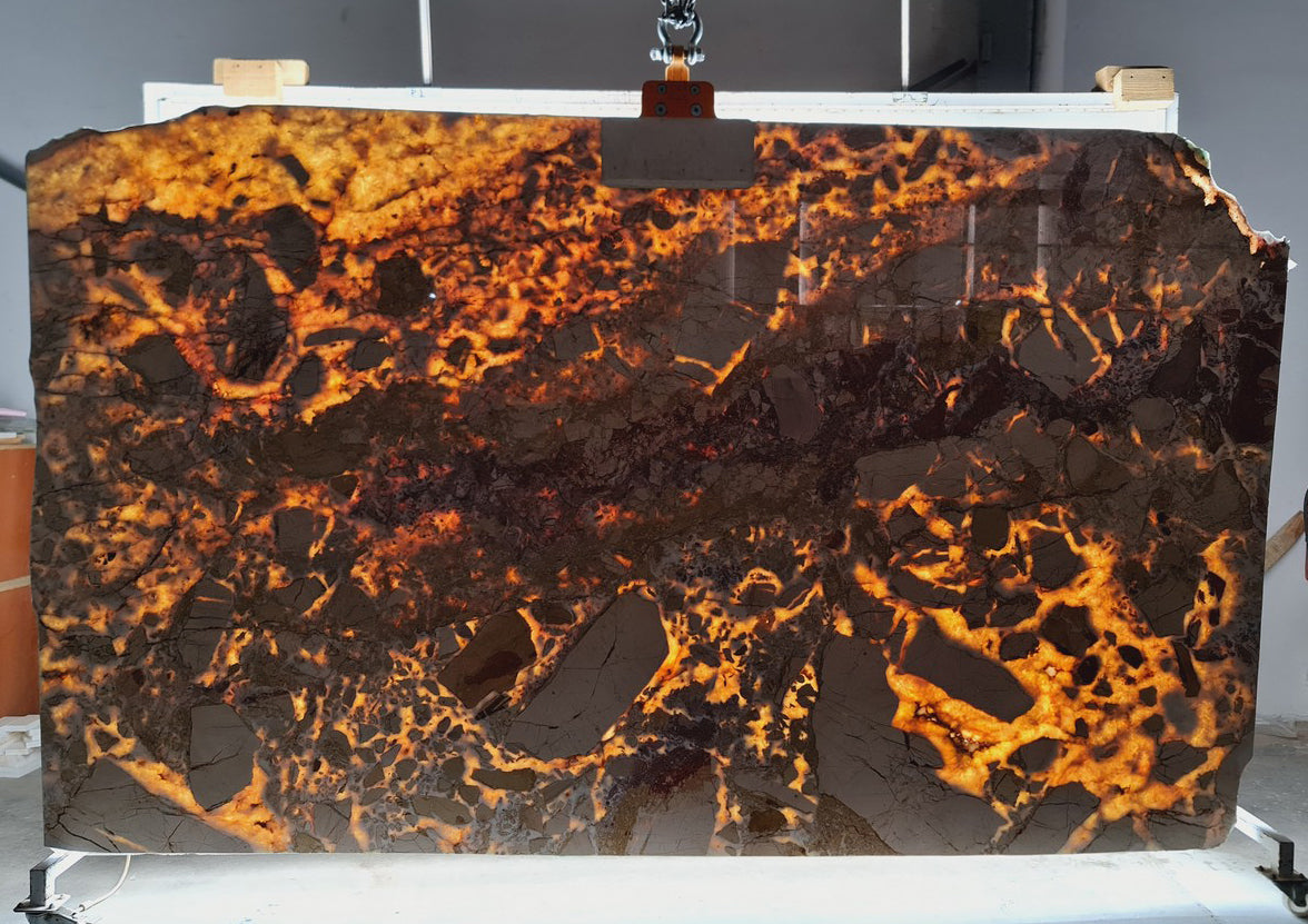 Caramel White Beige Bookmatching Marble Slabs Polished - Full Truckload