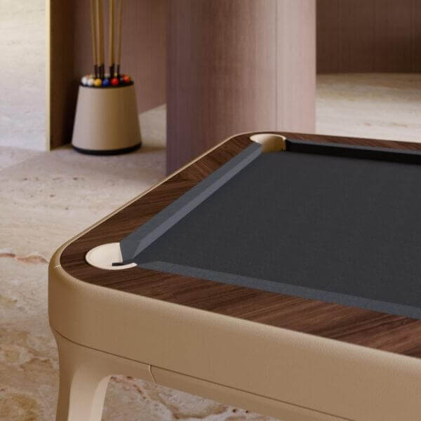 White Billiards The Morris Modern Slate Leather Pool Table
