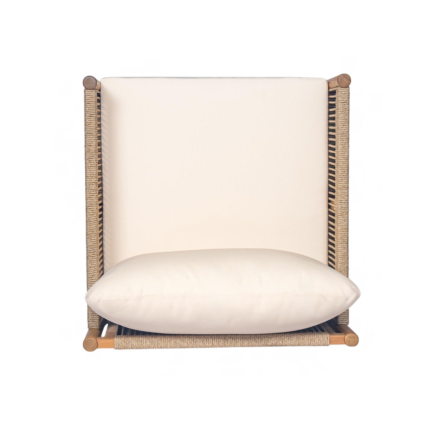 Modern Outdoor Woven Lounge Chair With Solid Wood Frame - Teak