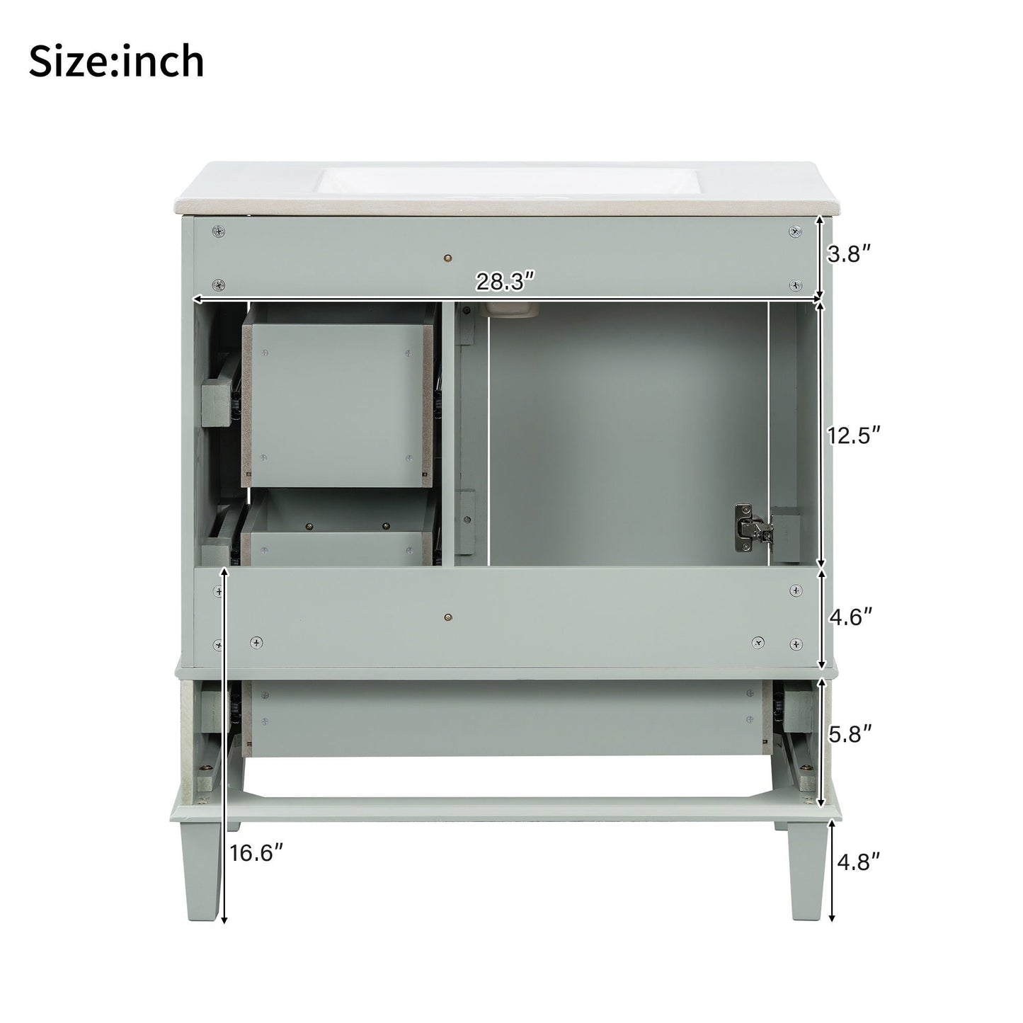 Bathroom Vanity, Modern Bathroom Cabinet With Sink Combo Set, Bathroom Storage Cabinet With A Soft Closing Door And 3 Drawers, Solid Wood Frame