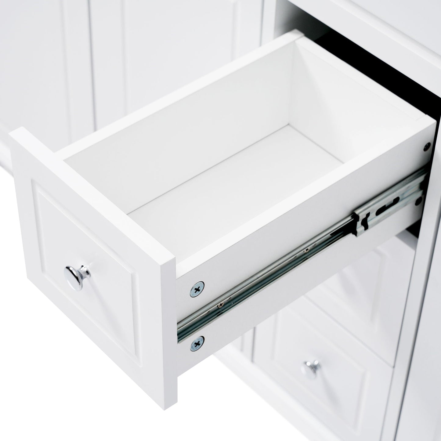 Bathroom Vanity With Double Sinks, 3 Drawers & 4 Doors - White