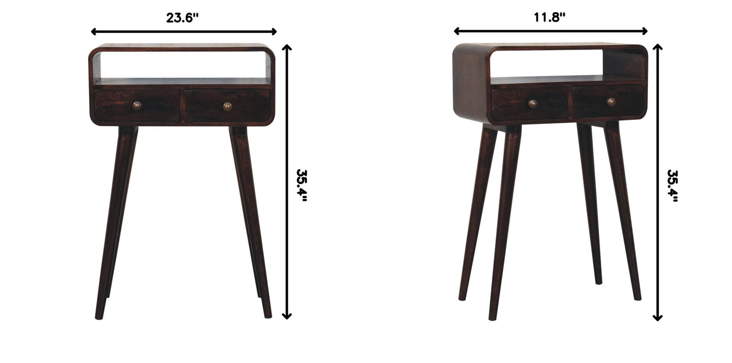 Solid Wood Curved Console Table