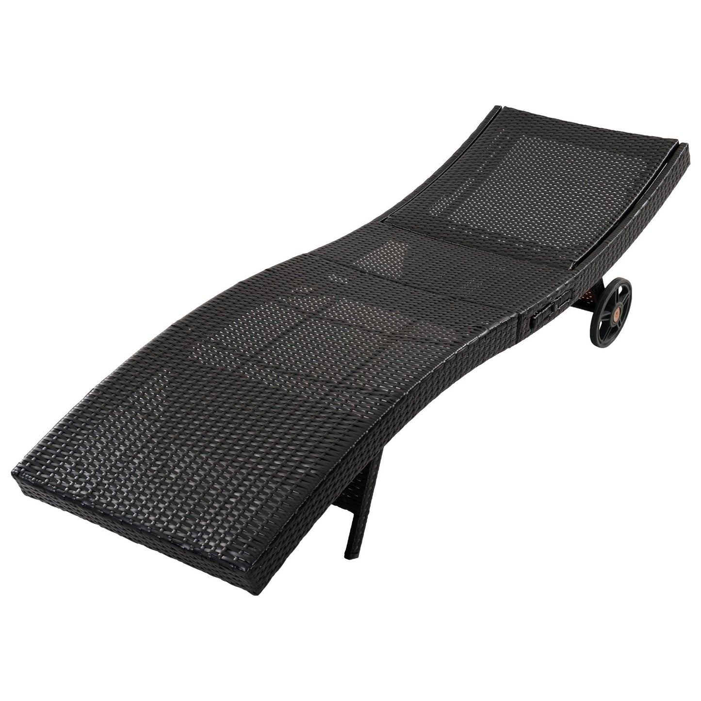 K&K 80'' Patio Wicker Chaise Lounge Chairs Set of 2