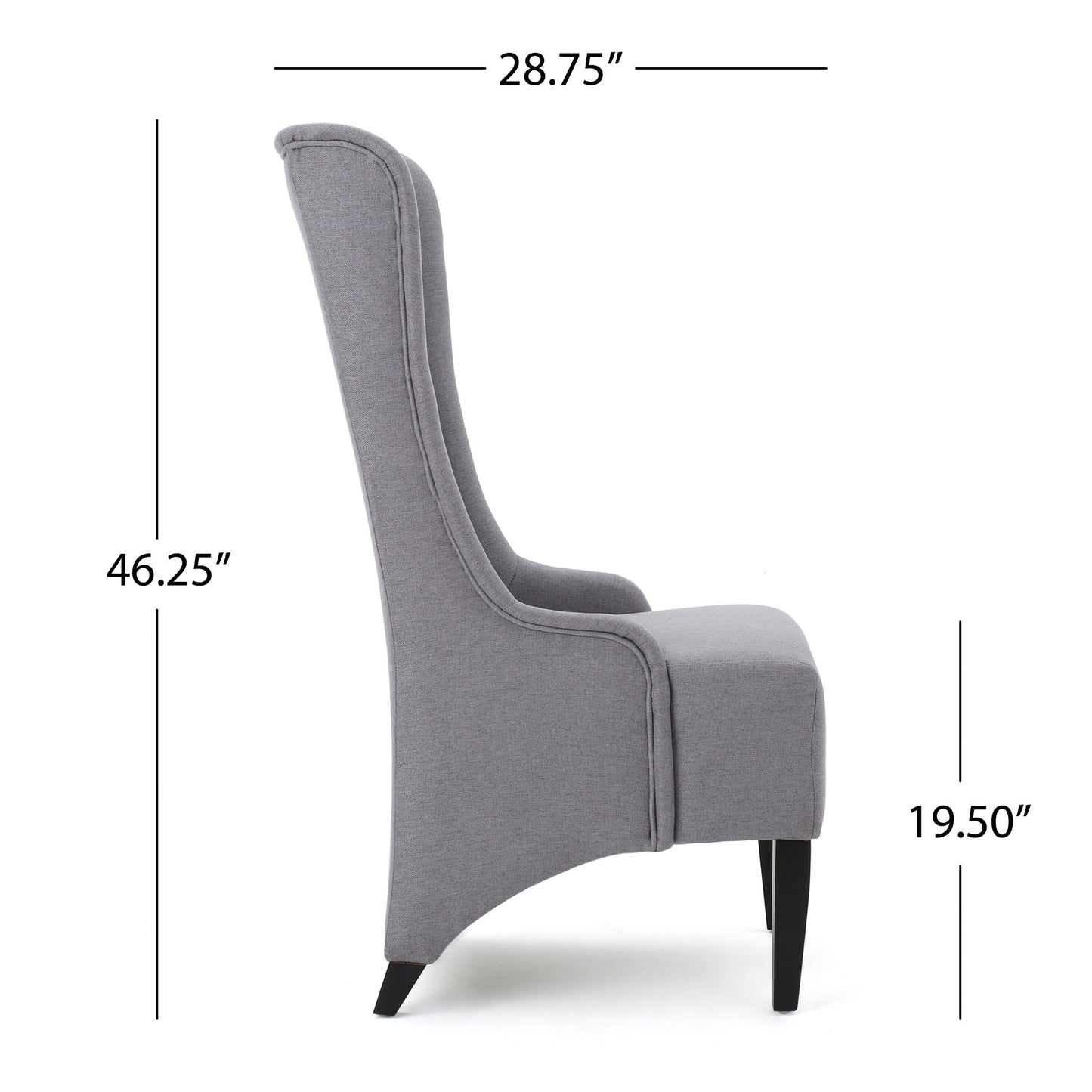 Alight Upholstered Dining Chair With High Back And Birch Wood Legs (Set of 2)