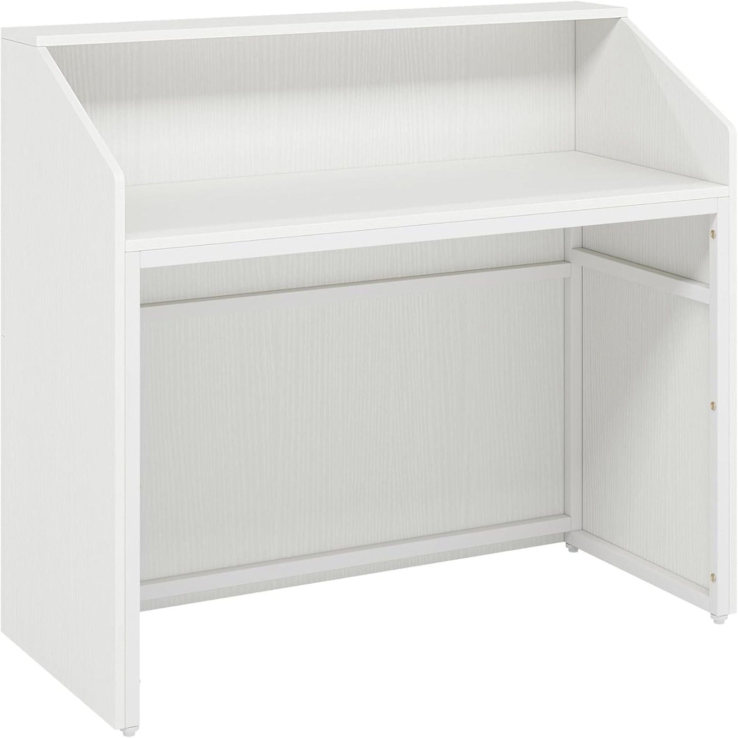 Modern Reception Desk, Front Desk Table With Cable Grommet & Privacy Panels