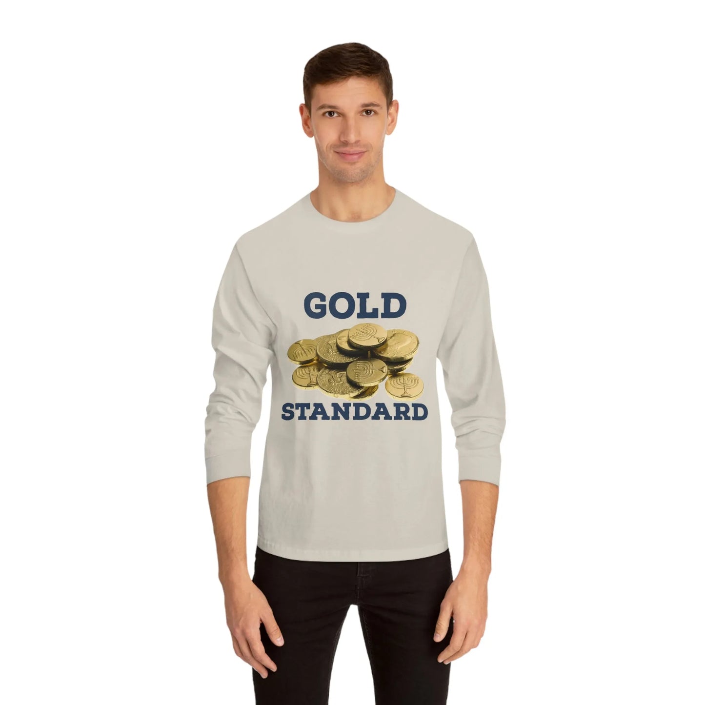 Gold Standard Hanukkah Gelt Long Sleeve Tee - 4LibertyShop.com