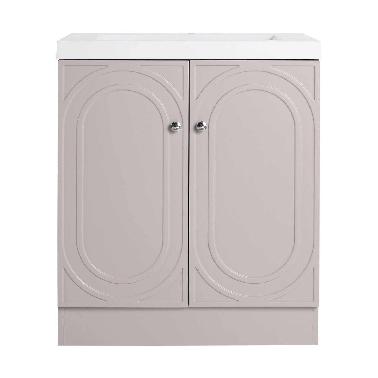 Contemporary Freestanding Bathroom Vanity With Resin Sink & Soft-Close Cabinet Doors