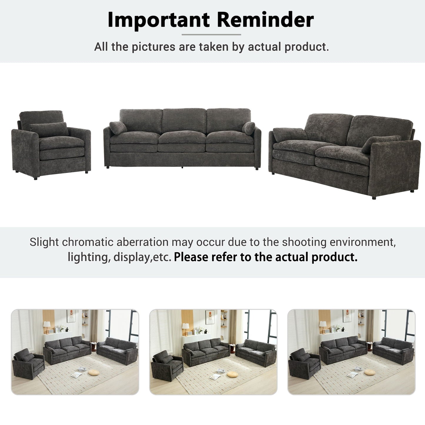 Cozy Upholstered Sofa Set For Living Room