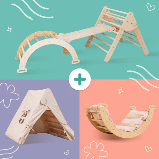 Montessori Climber with Accessories by Wood and Hearts