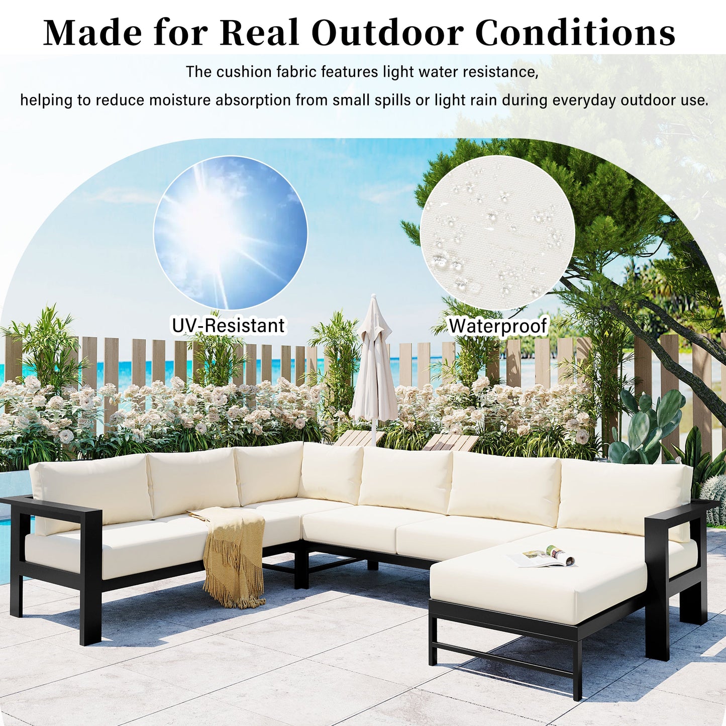 U-Style U-Shaped Outdoor Sectional Sofa Set