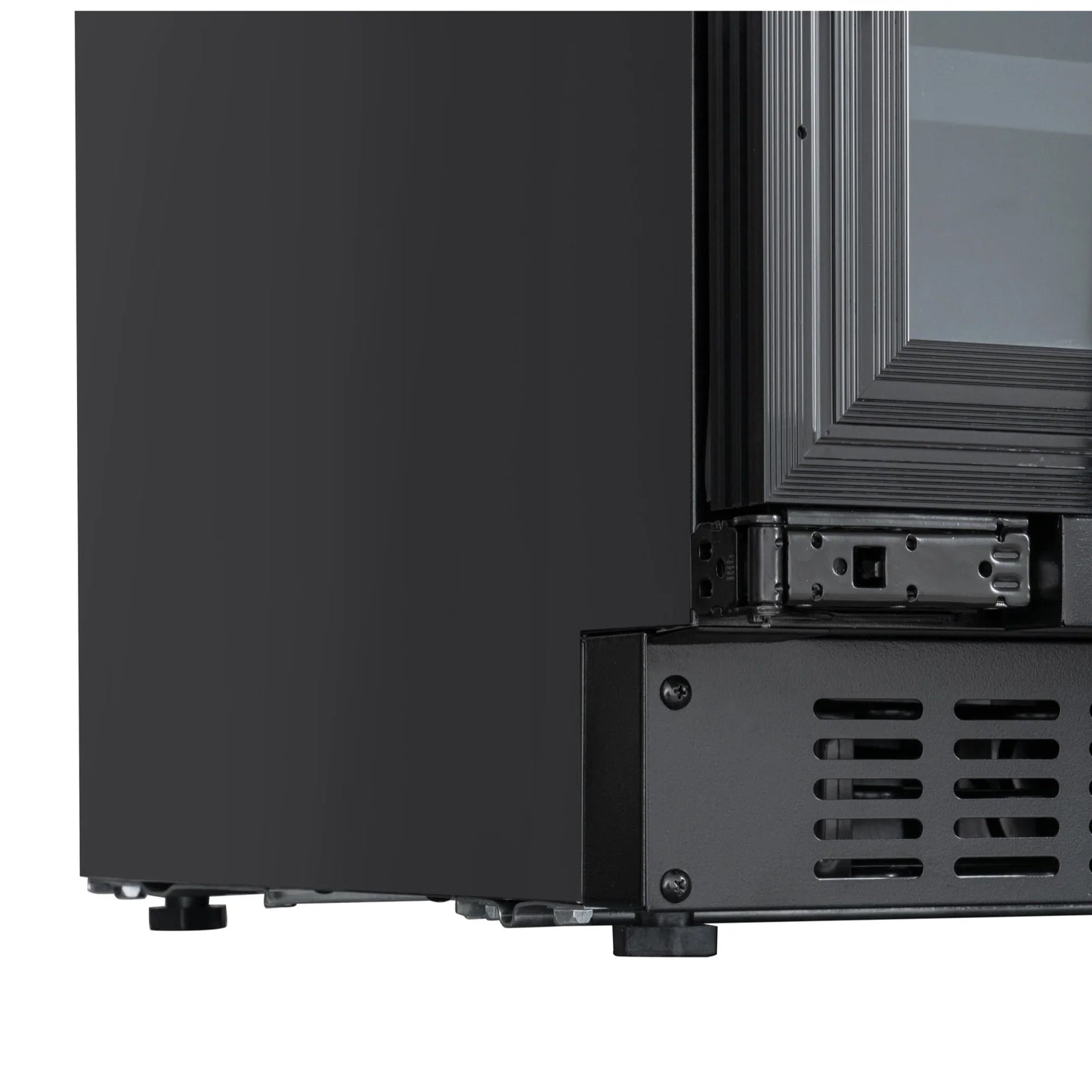 KoolMore Reserve 24 in. French Door Dual Zone Panel Ready Under-Counter Cooler and 20 Bottle Capacity in the Right Zone and 2.1 Cu. Ft. on the Left in Black