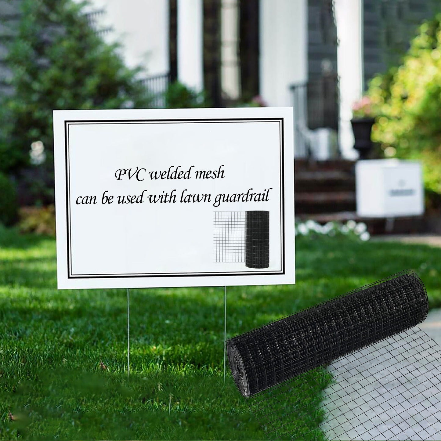 Vinyl Coated Hardware Cloth, 21 Gauge, Welded Wire Fence - Black