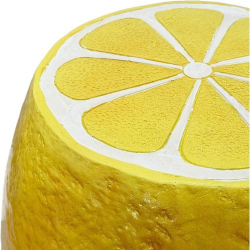 Yellow Lemon Fruit Stool, 14" Oversized Resin Stool