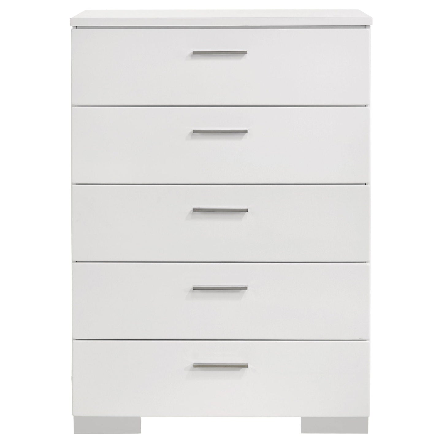 August - 6 Piece Queen Panel Bedroom Set With LED Lighting - White