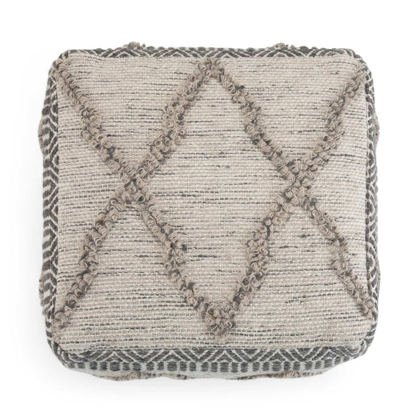 Sweeney Square Pouf Grey/Natural