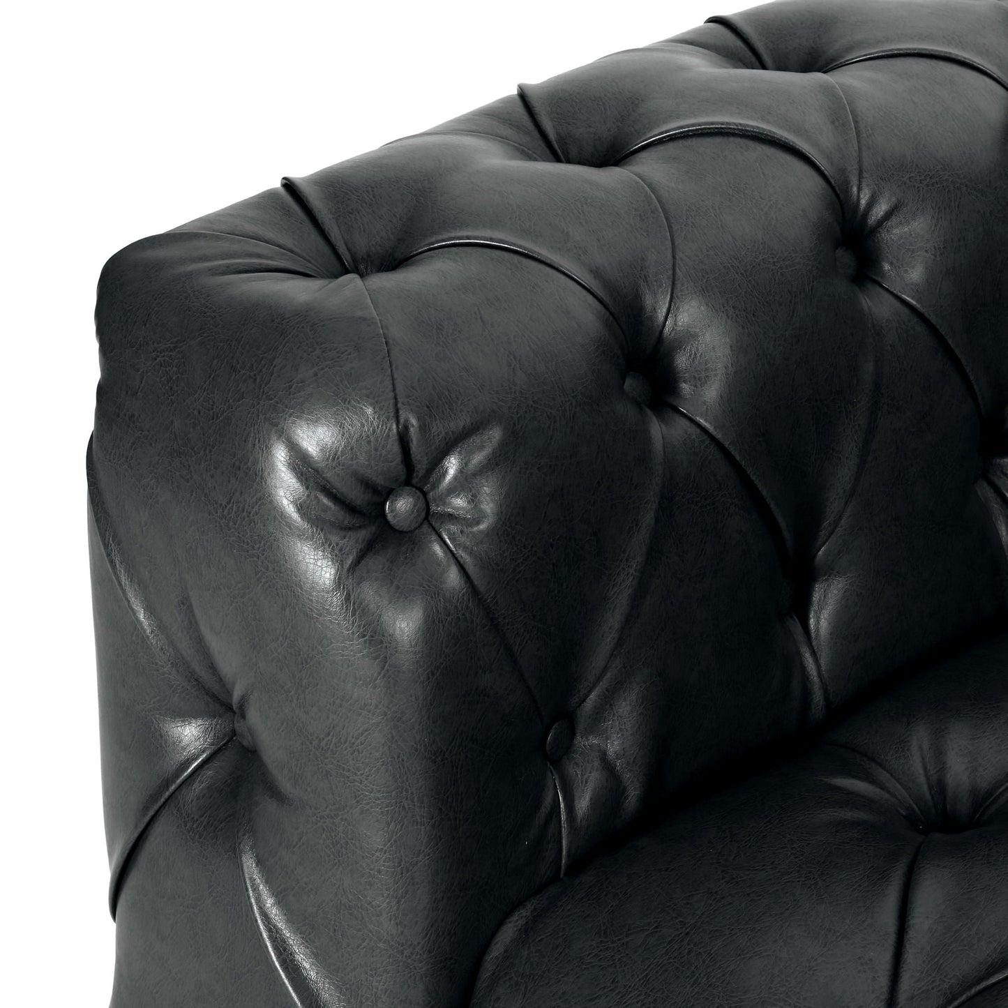 Comfy 3 Seat Sofa with Wooden Legs - Black