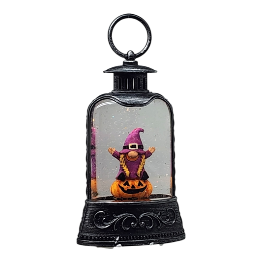 Lighted Waterglobe Lantern - Wizard Gnome