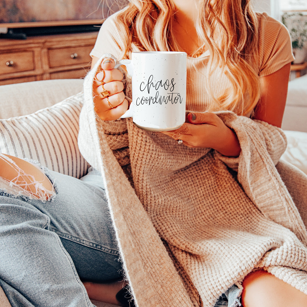 Chaos 16oz Ceramic Coffee Mug Funny Chaos Coordinator Mug For Busy Parents And Office