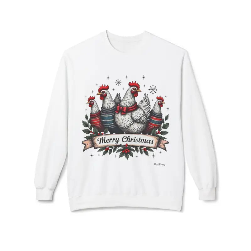 Ocean State Styles Sweatshirt Christmas Chickens Fleece