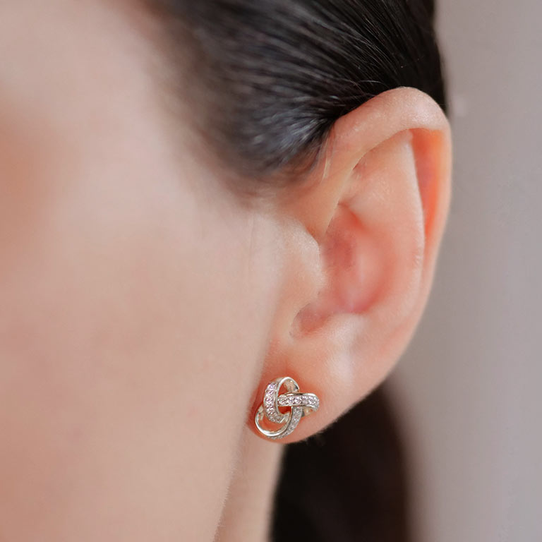 Sterling Silver Trinity Earrings with SW Crystals
