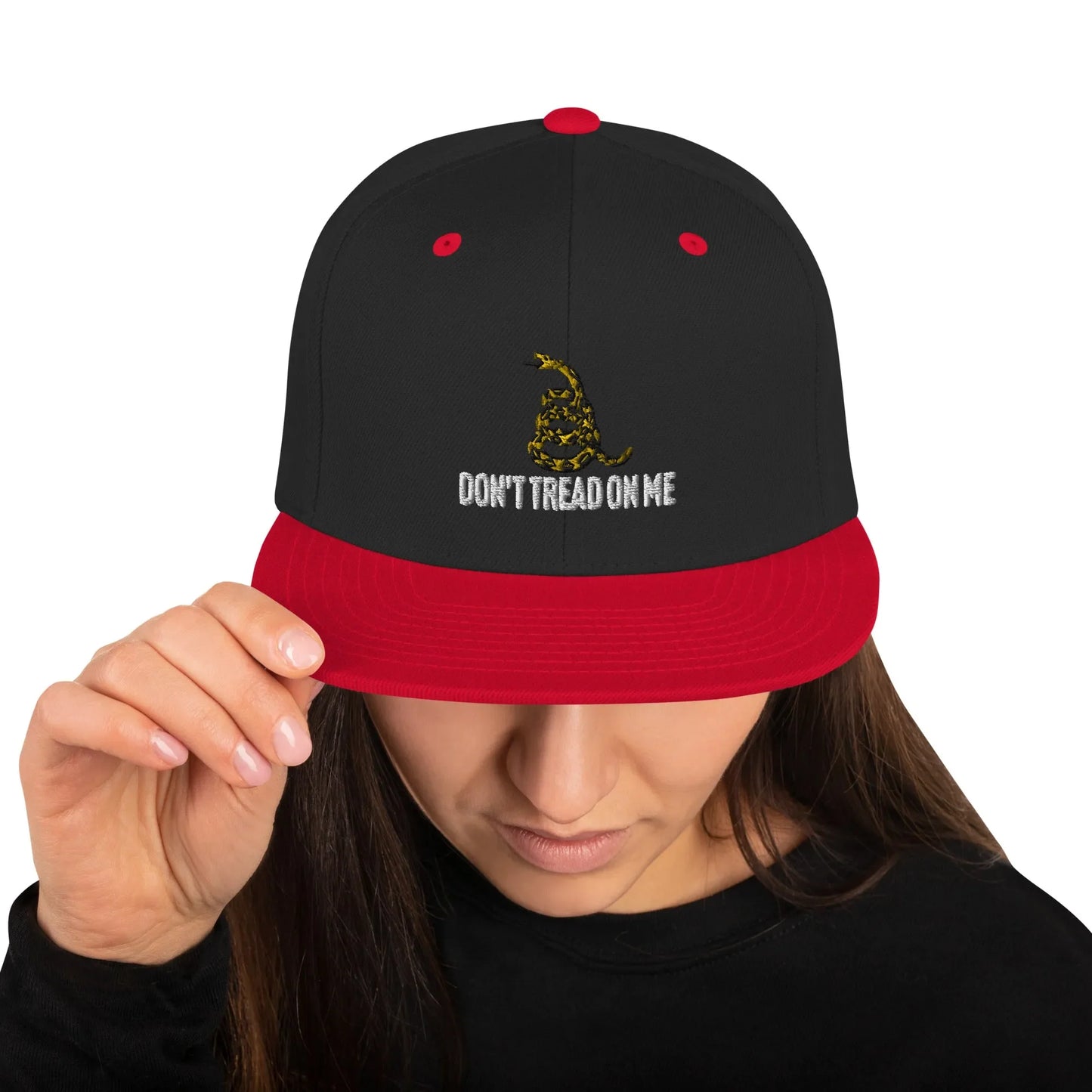 Don't Tread on Me Embroidered Snapback Hat - 4LibertyShop.com