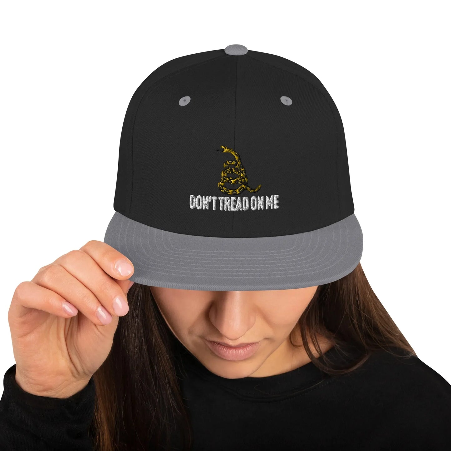 Don't Tread on Me Embroidered Snapback Hat - 4LibertyShop.com