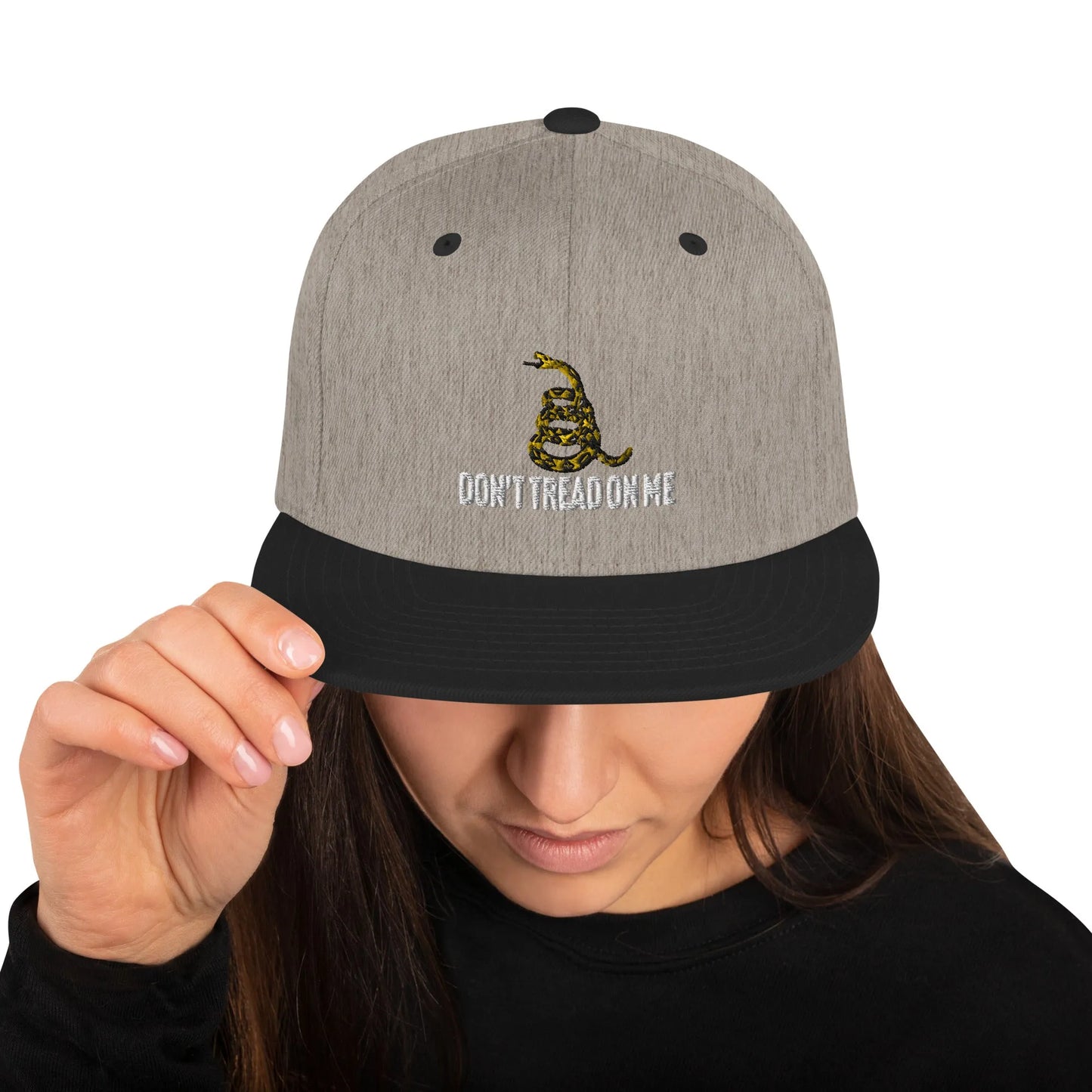 Don't Tread on Me Embroidered Snapback Hat - 4LibertyShop.com