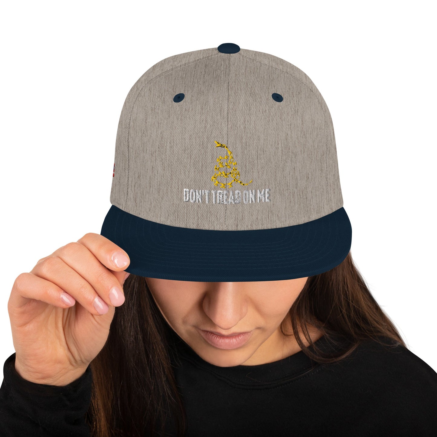 Don't Tread on Me Embroidered Snapback Hat - 4LibertyShop.com