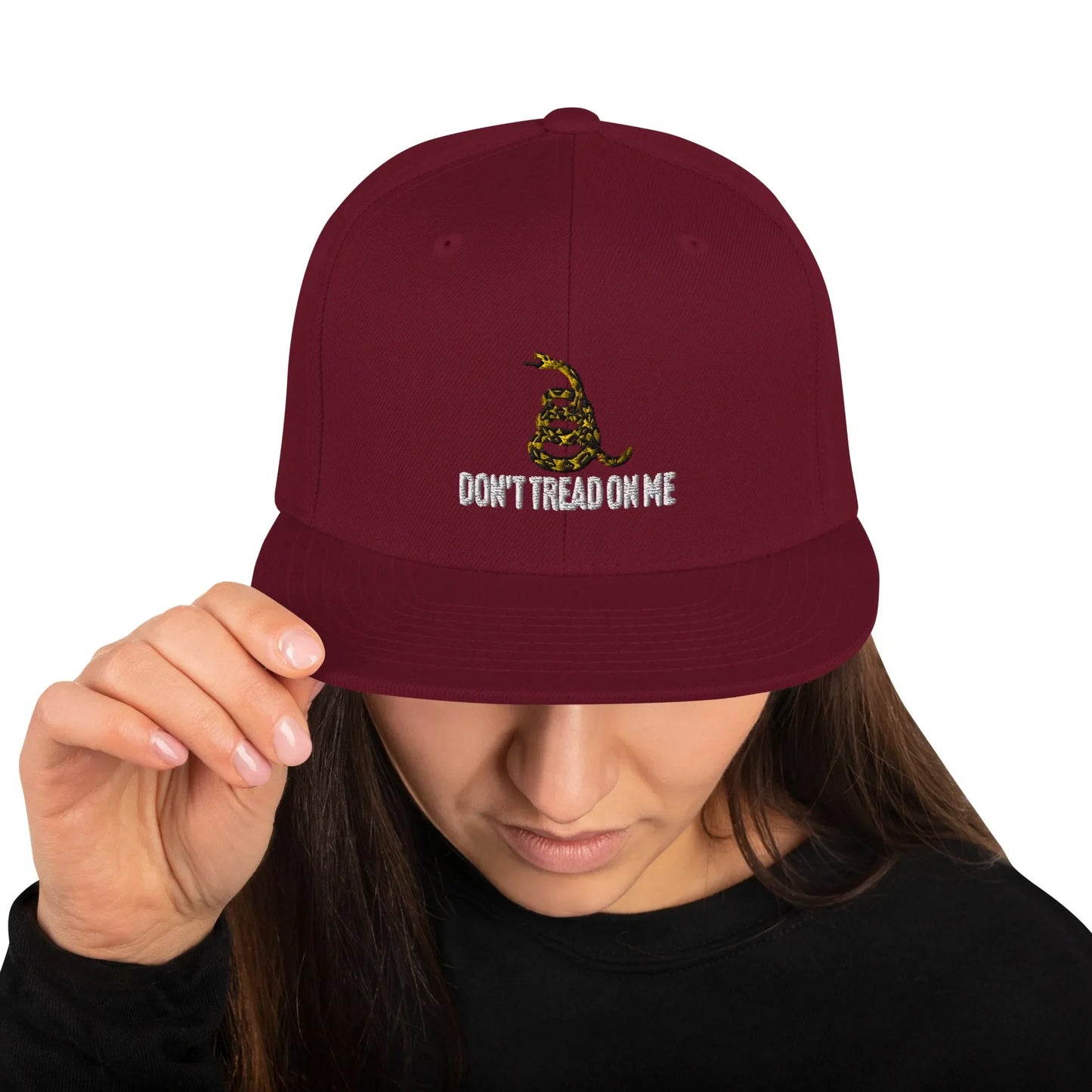 Don't Tread on Me Embroidered Snapback Hat - 4LibertyShop.com