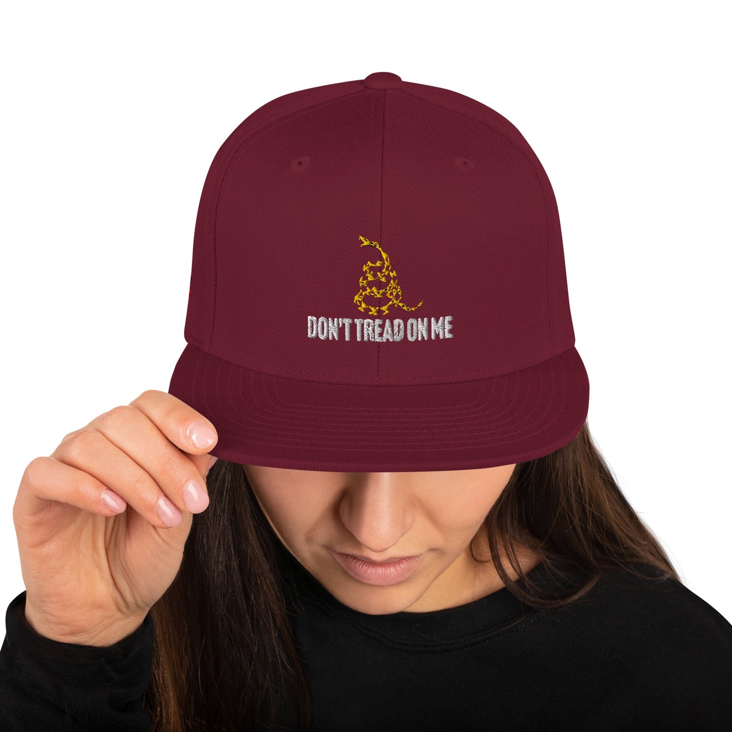 Don't Tread on Me Embroidered Snapback Hat - 4LibertyShop.com