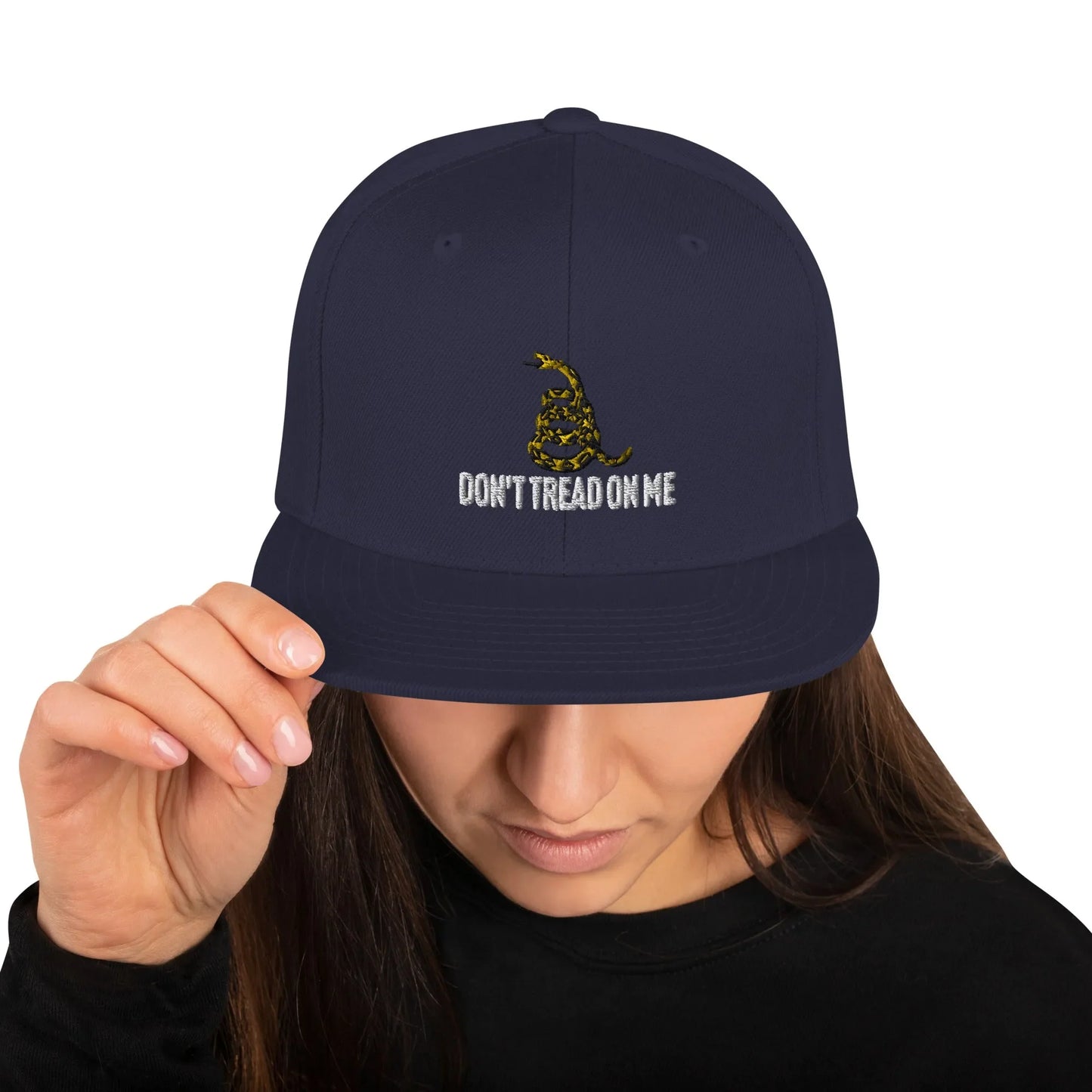 Don't Tread on Me Embroidered Snapback Hat - 4LibertyShop.com
