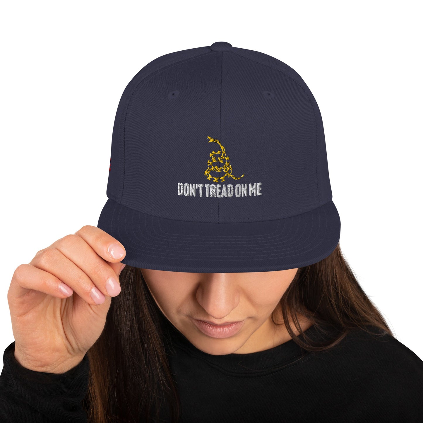 Don't Tread on Me Embroidered Snapback Hat - 4LibertyShop.com