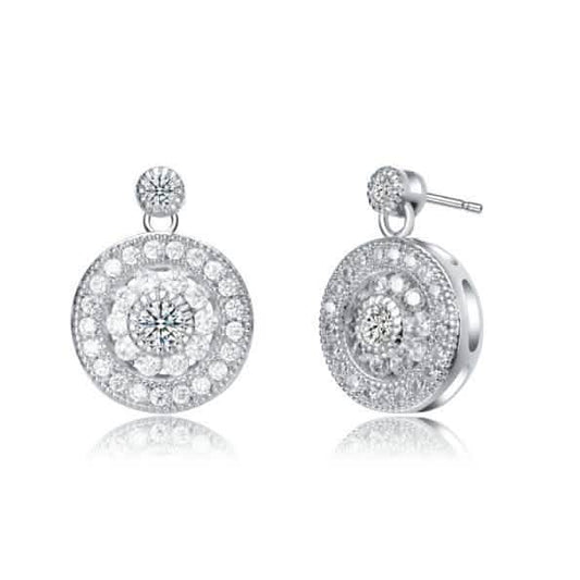 Clear Round Drop Earrings
