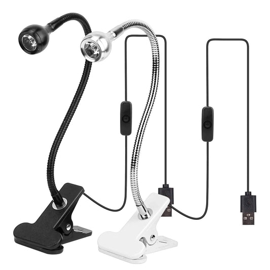 Clip On Reading Light USB Desk Clamp Lamp Flexible Gooseneck