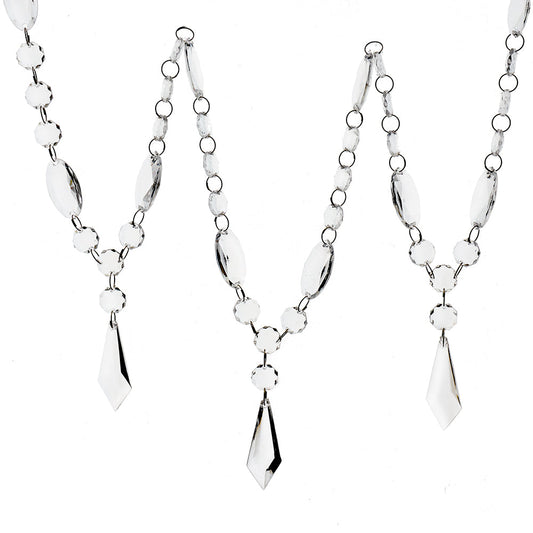 Clear Bead With Diamond Shape Drops Garland - 6 feet
