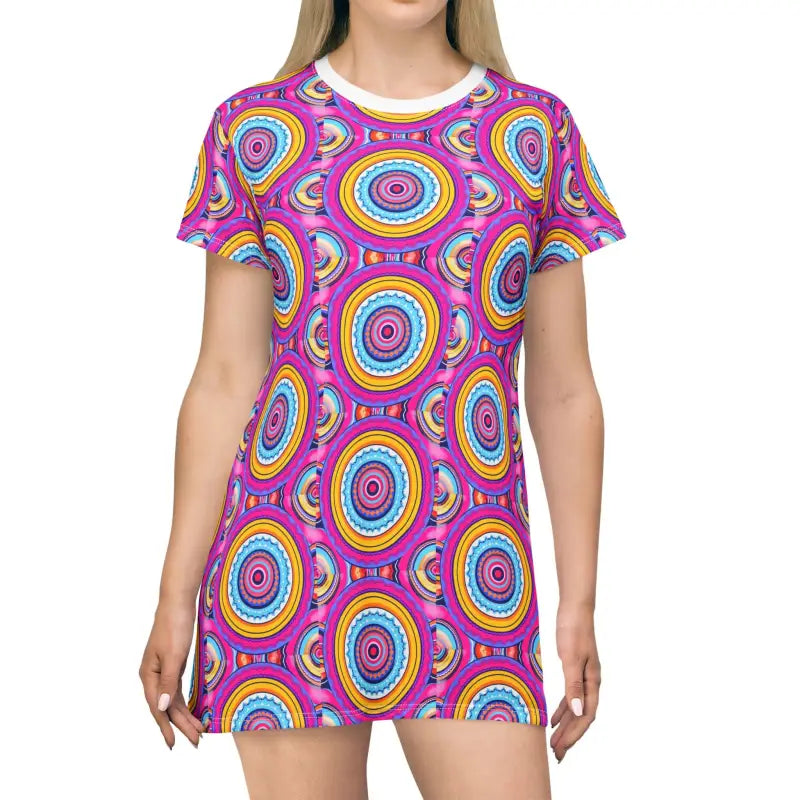 Ocean State Styles VivaBoho T Shirt Dress Bohemian Pattern