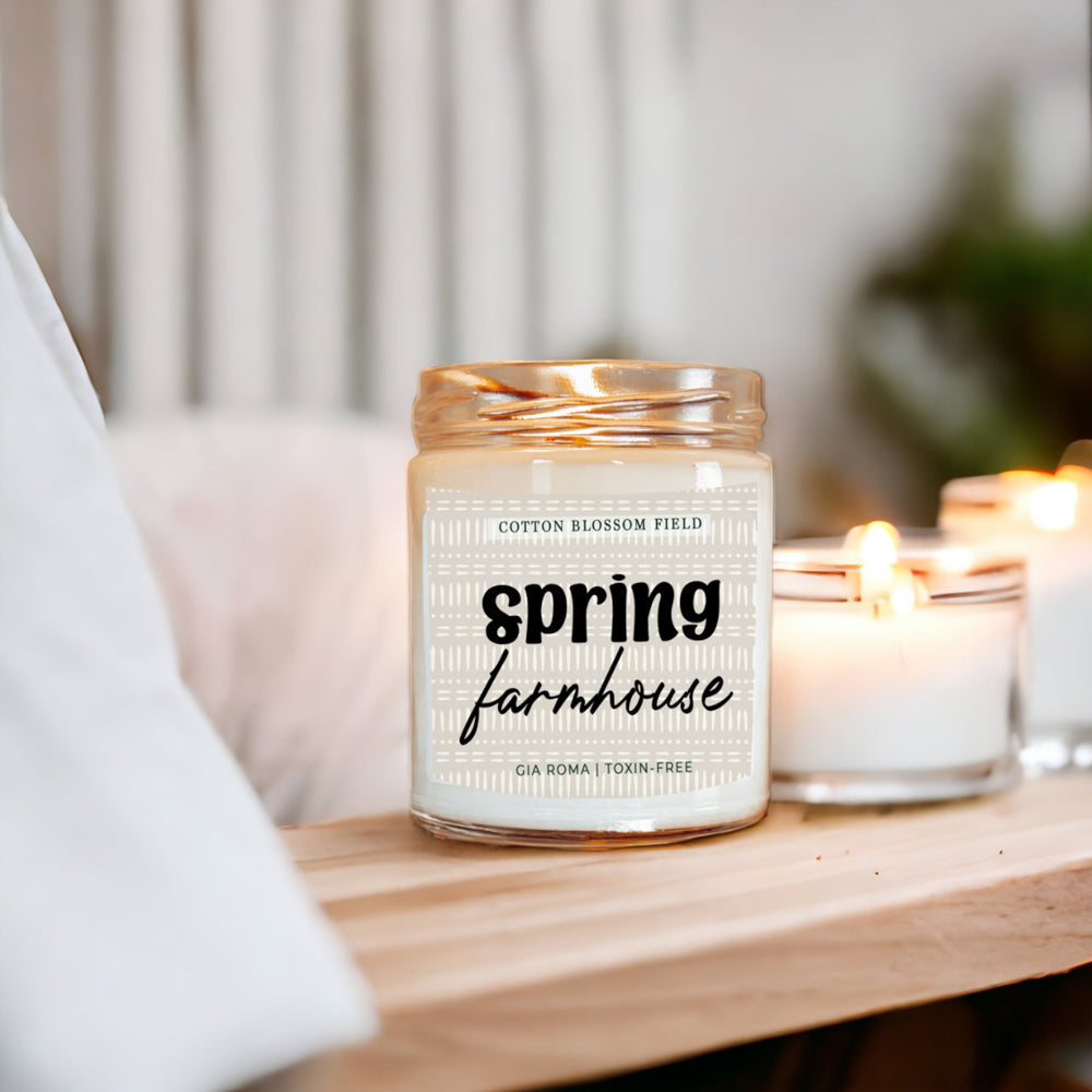 Cotton Blossom Soy Candle Fresh Lavender Cotton Spa Scent For Home