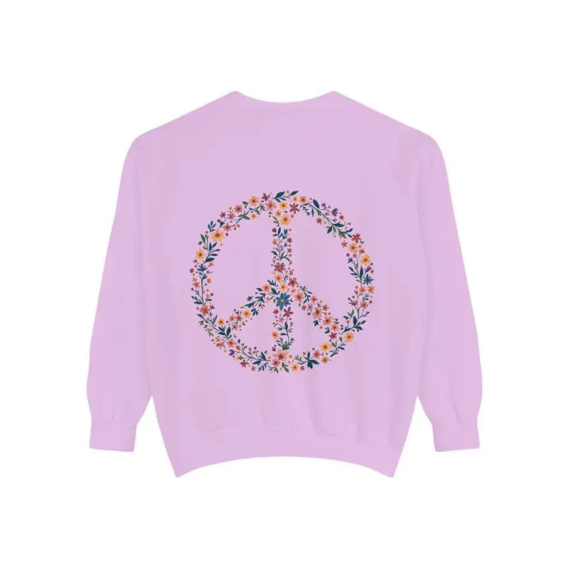 Ocean State Styles Sweatshirt Floral Peace Sign Dyed