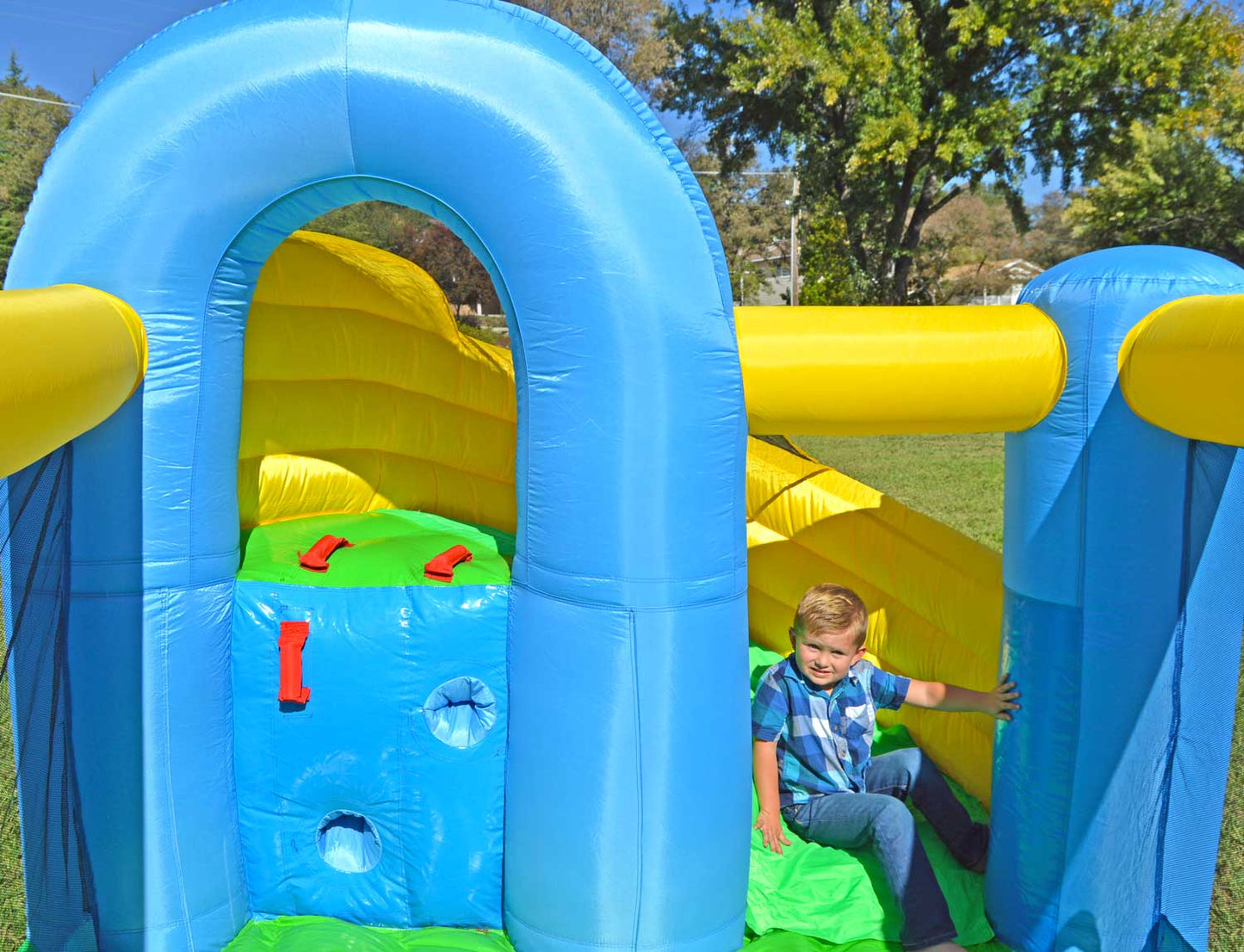 Island Hopper Curved Double Slide Bounce House