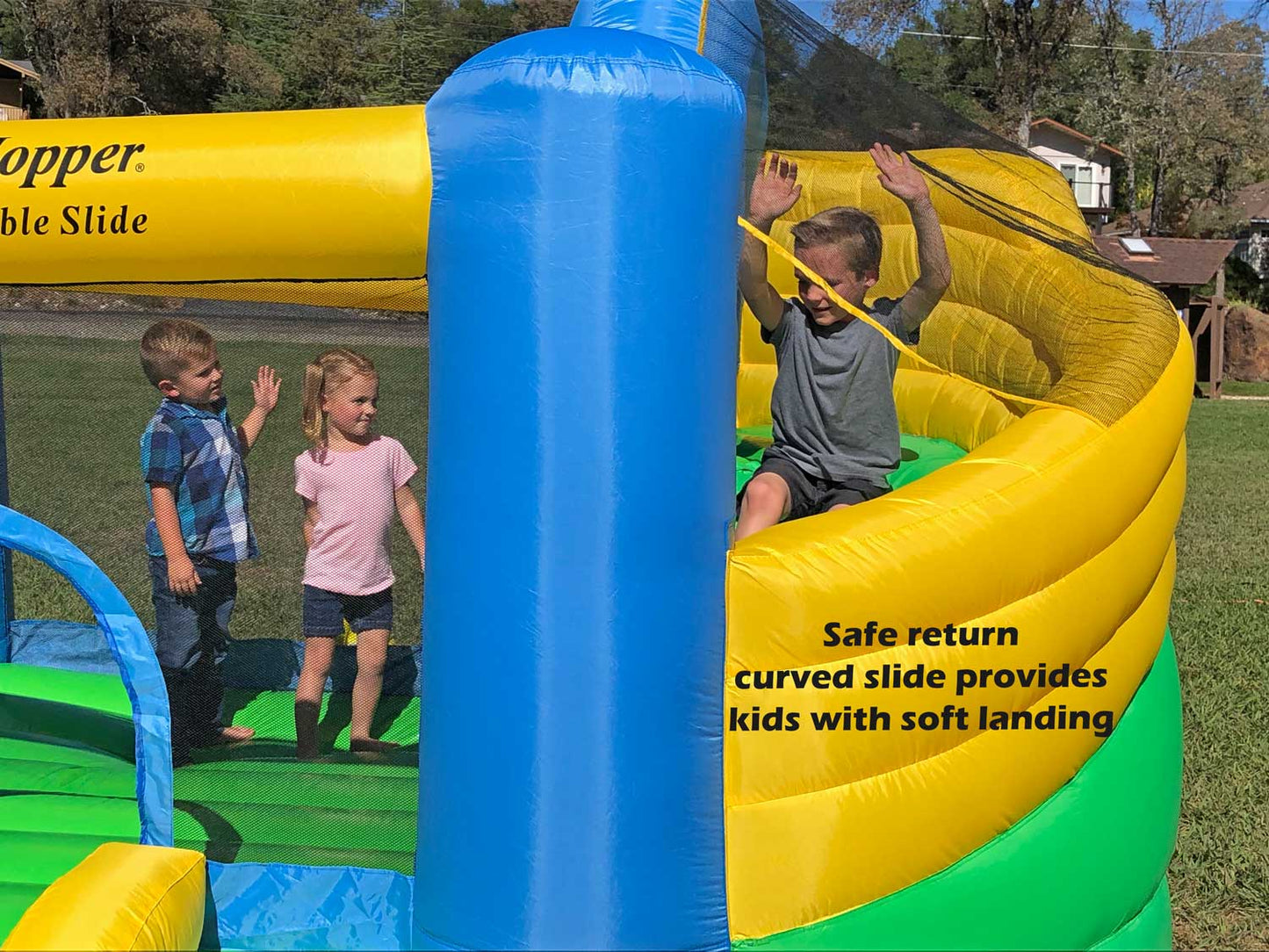 Island Hopper Curved Double Slide Bounce House
