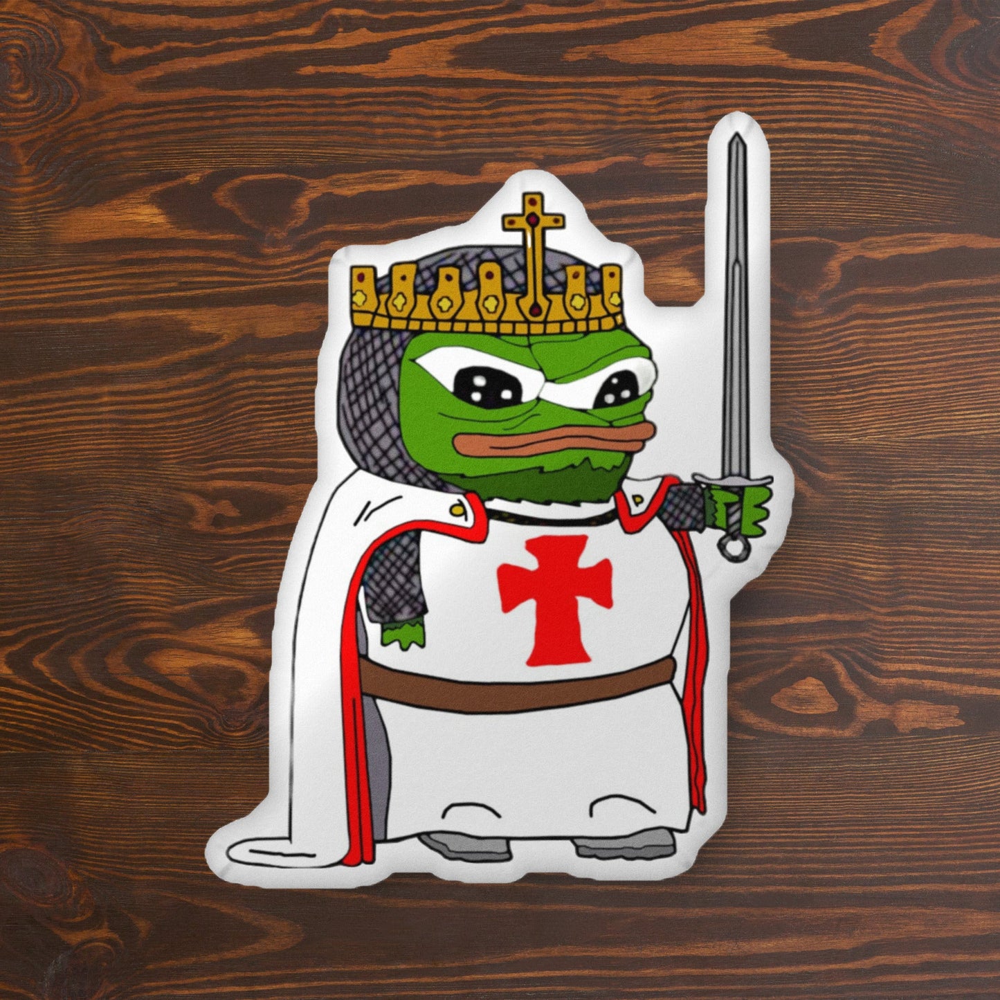 Crusader Pepe Dreams of Glory Custom Shaped Pillow - Deus Vult - 4LibertyShop.com