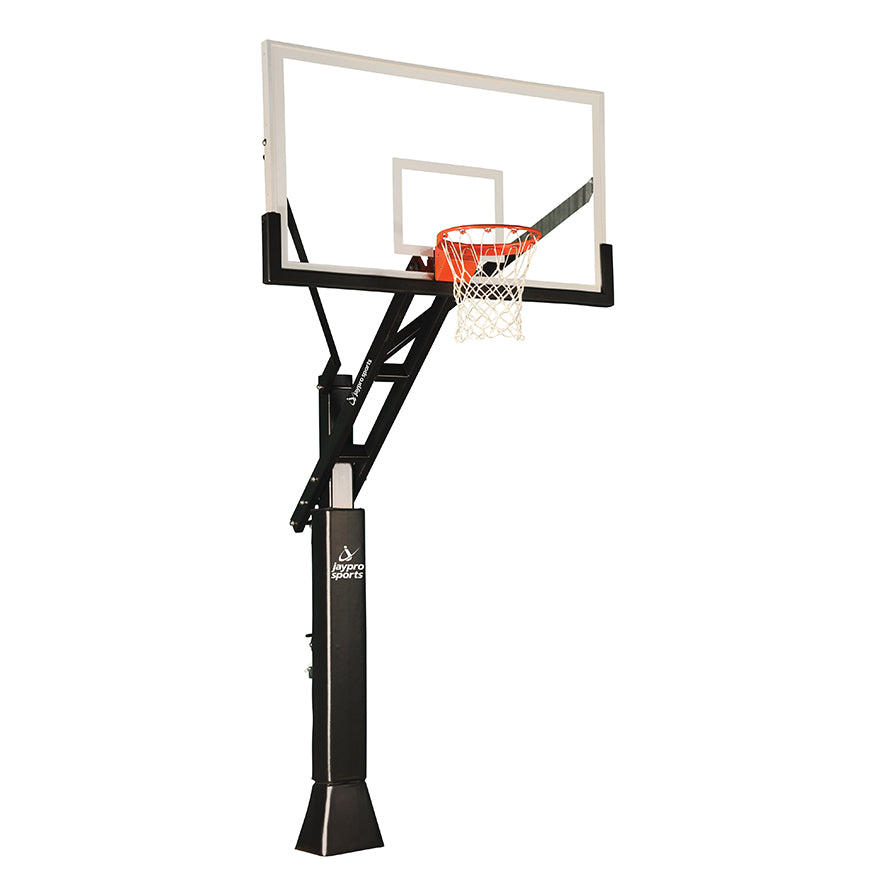 Jaypro Titan Adjustable 72 in. Acrylic Basketball System - 6x6 Pole, 4 ft. Offset, Breakaway Goal