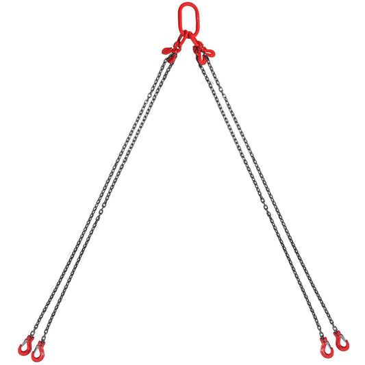 1/4" x 5' Chain Sling 4 Legs G80 Lifting Chain with Grab Hooks 6600 lbs