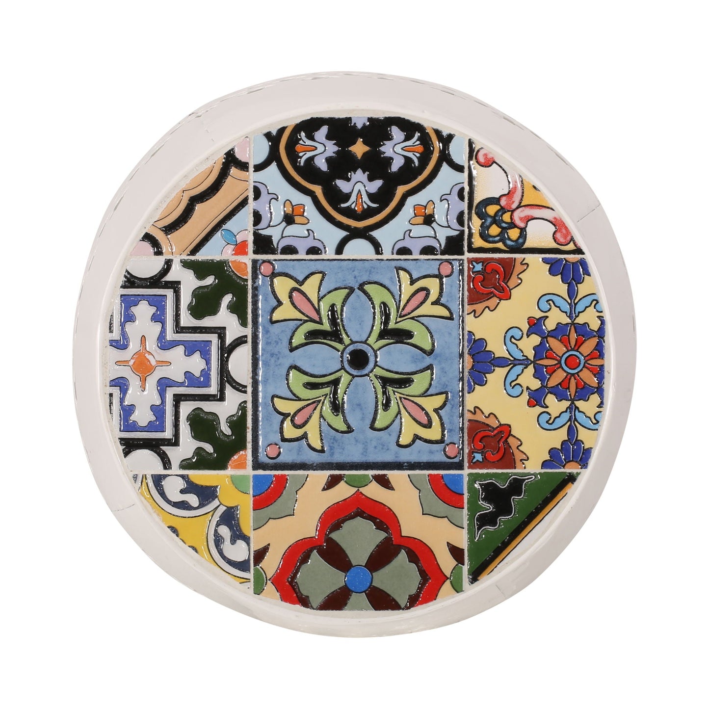 Roswell Outdoor Side Table With Mosaic Tile Top